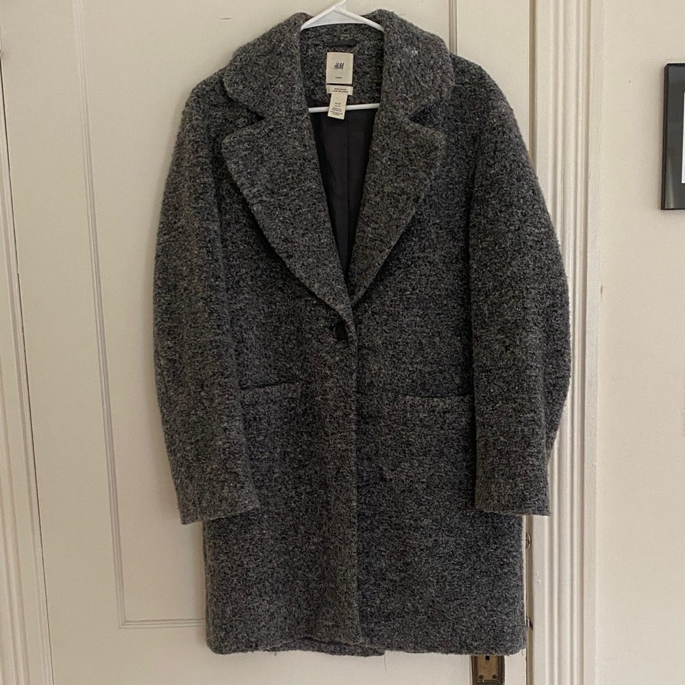 H&M Gray Wool-Blend Pea Coat